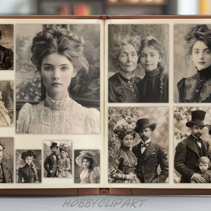 Black and White Set of Vintage Victorian Photographs 100 JPG Printable Photos Ephemera Digital Art Images for Junk Journals pages Images, Picture, photograph, image, snapshot, pic, shot, snap, still, likeness, print, portrait, frame, exposure.