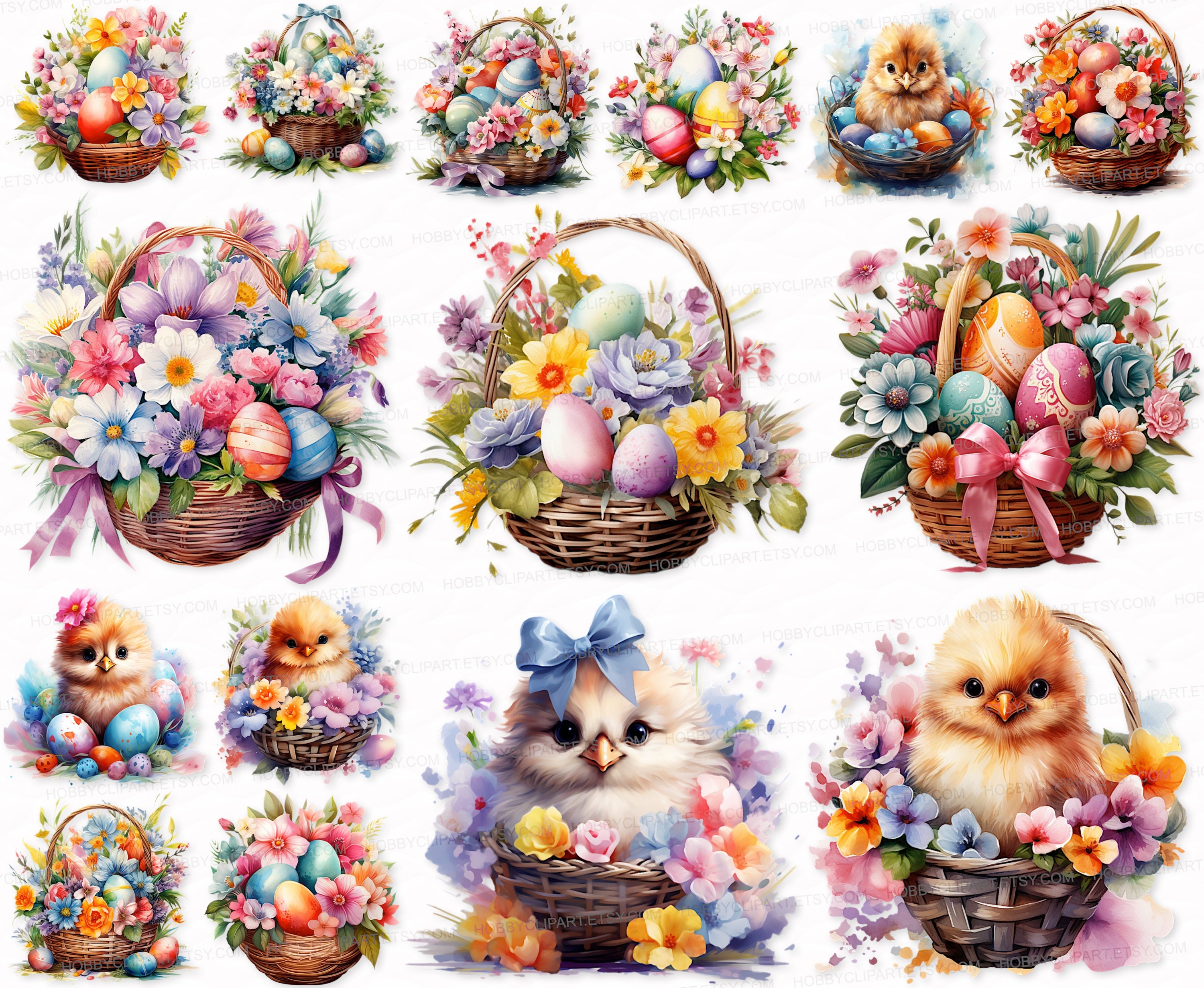 Easter Chick Clipart Bundle: PNG SVG Designs (digital Download) - Etsy
