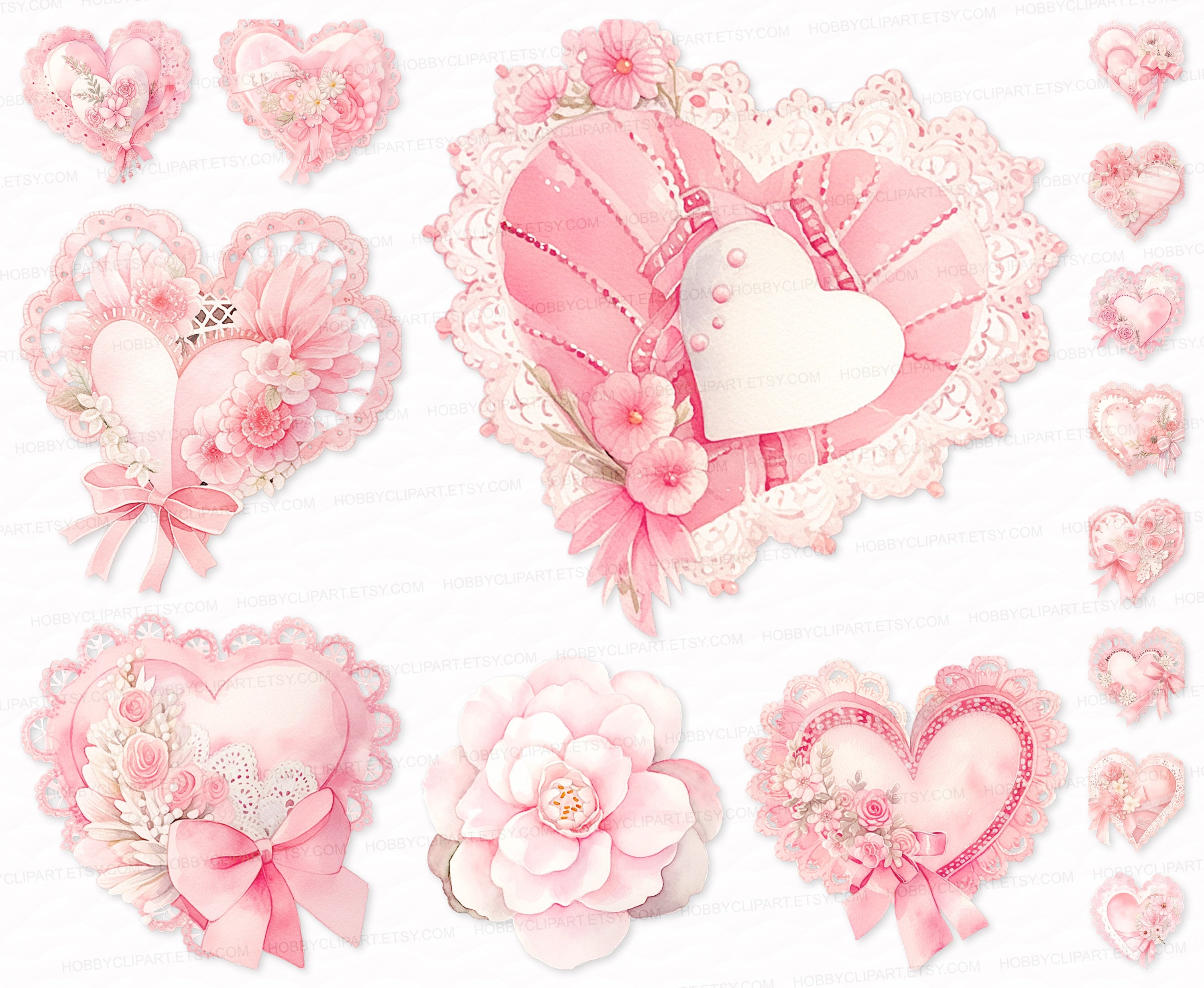 PNG Image for Junk Journal Handmade Pink Floral Heart 25 Watercolor Clipart  SVG Scrapbook Images Sublimation Digital Instant Download - Etsy, image size:3000x2462