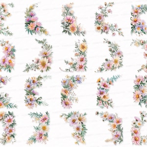ASTER Corner Flower Border PNG SVG Watercolor Clipart set Flower Stickers Border Clip Art Border Sublimation Digital Download Commercial