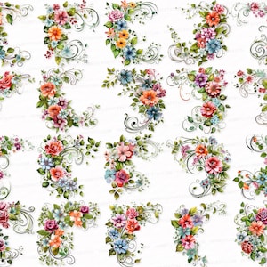 Corner Flower Border PNG SVG Watercolor Clipart Set Flower Stickers Border Clip Art Border Sublimation Digital Download Commercial Use Rose