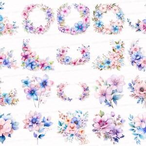 Floral Printable PNG SVG Bundle 25 Flower Corner Boutonniere Clipart Sublimation Design Digital Download Images for Invitations, Weddings