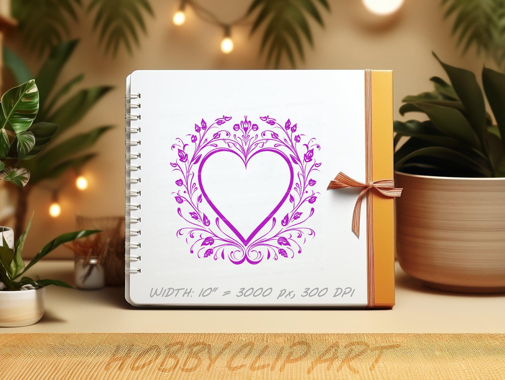 Floral Heart Clipart Bundle: 25 PNG SVG Ornaments (Digital Download), image size:1920x1446