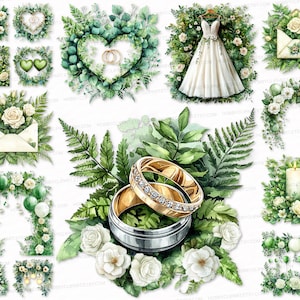 Wedding Day PNG SVG Bundle 3q Wedding Elements Printable Clipart Set Digital Instant Download Sublimation Instant Download floral event love