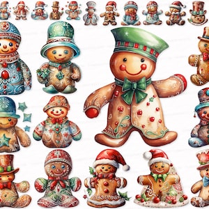 Christmas Gingerbread PNG SVG Clipart Instant Download 25 Png Digital Download   Gingerbread Sublimation Digital Products Cute