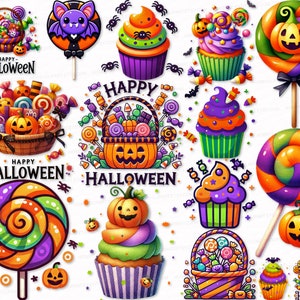Cute Halloween Candy Clipart Bundle 28 PNG SVG Files Digital Download Images Sublimation Set Download Images Sublimation Clip Art Set