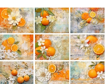 Oranges Junk Journal Kit | Junk Journal Fruit Kit | Printable Citrus Journal |Scrapbook Supplies |Digital Download |Instant Download Pages