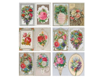Vintage Journal Pages | Vintage Valentine Pages | Instant Download | Printable Junk Journal| Digital download | Valentine Vintage Flowers
