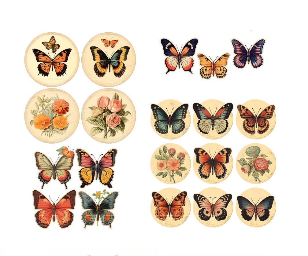 Butterfly Fussy Cut Printable Fussy Cuts Sticker Pages Cricut Pages ...