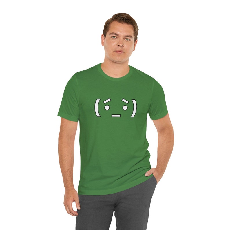 Nerd Emoticon Anime Shirt / Funny Anime T-Shirt / Nerdy Armin T-Shirt / Casual Anime Cosplay / Green Anime Text Emoticon Shirt image 1