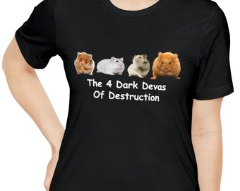The 4 Dark Devas of Destruction T-Shirt / Gundham Tanaka T-Shirt / Cute Hamsters Unisex Short Sleeve Tee / Funny Anime T-Shirt