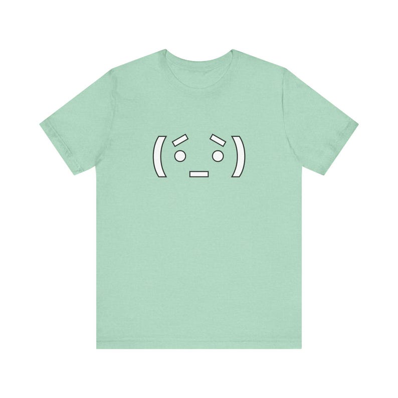 Nerd Emoticon Anime Shirt / Funny Anime T-Shirt / Nerdy Armin T-Shirt / Casual Anime Cosplay / Green Anime Text Emoticon Shirt Heather Mint