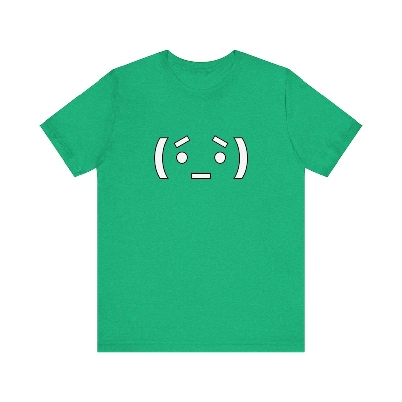 Nerd Emoticon Anime Shirt / Funny Anime T-Shirt / Nerdy Armin T-Shirt / Casual Anime Cosplay / Green Anime Text Emoticon Shirt Heather Kelly