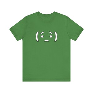 Nerd Emoticon Anime Shirt / Funny Anime T-Shirt / Nerdy Armin T-Shirt / Casual Anime Cosplay / Green Anime Text Emoticon Shirt Leaf