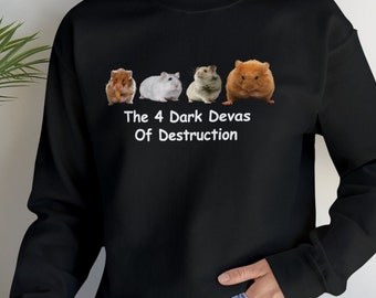 The 4 Dark Devas of Destruction Sweatshirt / Gundham Tanaka Sweatshirt / Cute Hamsters Unisex Long Sleeve Shirt / Funny Anime Sweatshirt