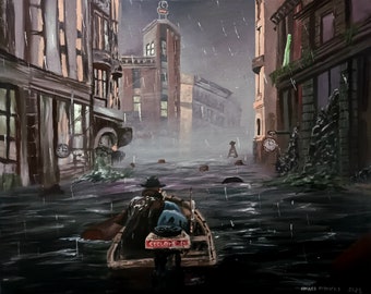 Oakmont (The Sinking City) 16x20" Acrylic Painting