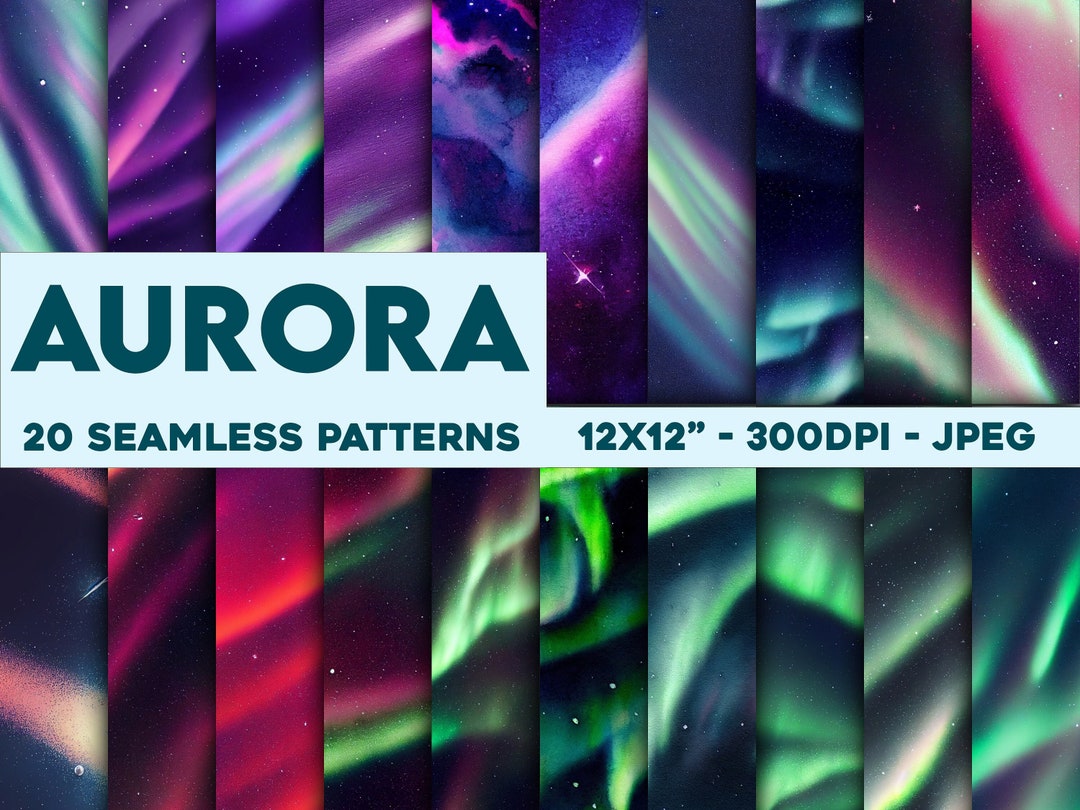 20 Aurora Seamless Digital Patterns, Digital Paper, Scrapbooking ...