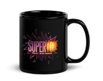 SuperYou Logo Black Glossy Mug