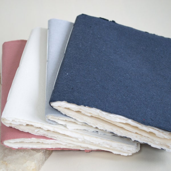 Watercolor sketchbook made of handmade paper, handmade art journal, recycled cotton rag paper, soft cover notebook