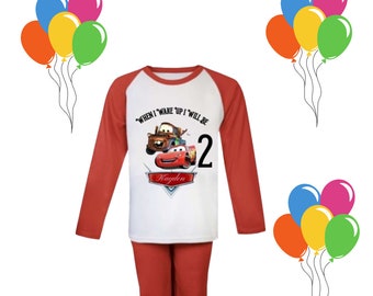 Personalised Childrens Cars When I Wake Up/ Pyjamas any wording /custom kids pjs/personalised pjs/football pjs /childrens birthday pjs