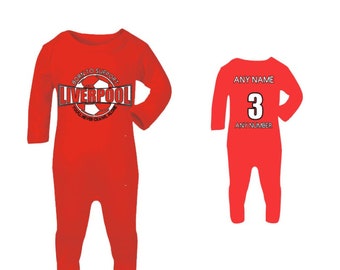 LIVERPOOL - Football - Born to Support - You'll never crawl alone - Baby Sleepsuit - Baby Grow/personalize with name and number / baby gifts