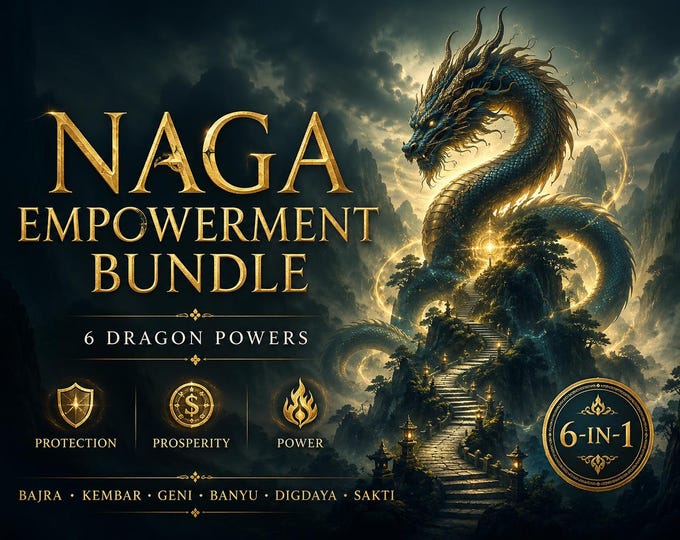 Naga Dragon Empowerment Bundle – Naga Bajra, Banyu, Kembar, Digdaya, Geni and Sakti Protection Wealth Charisma Power  PDF Manuals included