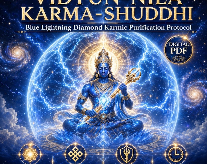 Blue Lightning Karma Shuddhi Meditation  Vajra Energy Attunement for Karmic Purification, Aura Shield & Clarity attunement and pdf included