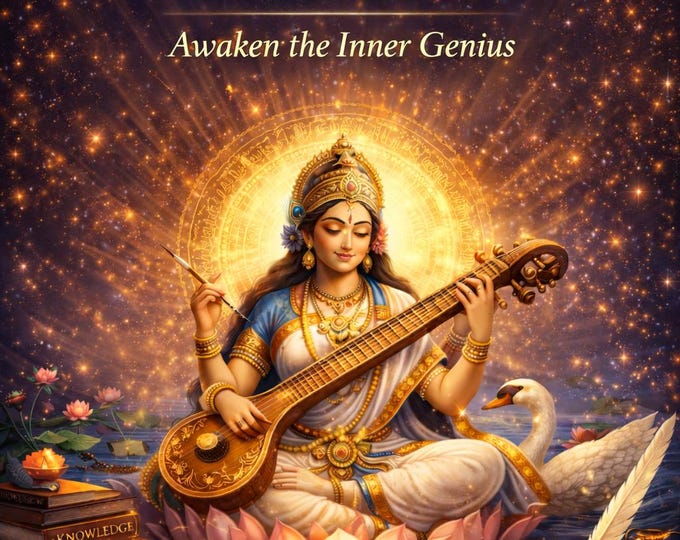 Saraswati Vak Siddhi Empowerment - Knowledge, Memory, Eloquence, Exam Success, Study Blessings & Mantra Deeksha attunement