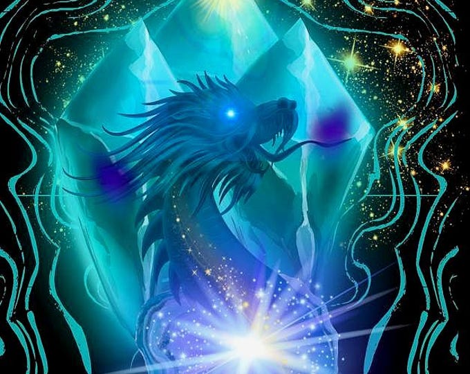 The Blue Kali Crystal Love Dragon attunement - The dragon builds an etheric palace around you break the cycle of next incarnations