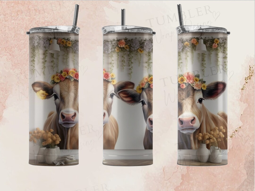 3D Highland Cow 20 Oz and 30 Oz Skinny Tumbler Sublimation - Etsy