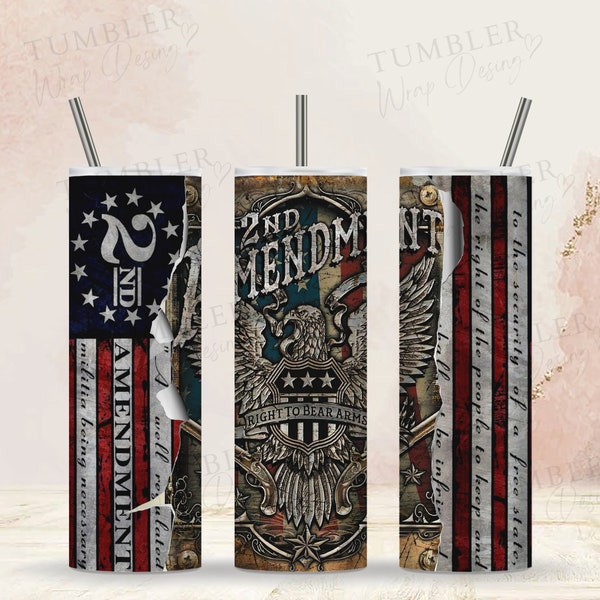 Second Amendment Flag 20oz Tumbler Wrap - 2nd amendment tumbler png, 2nd amendment tumbler wrap, 2nd amendment png, sublimation designs,