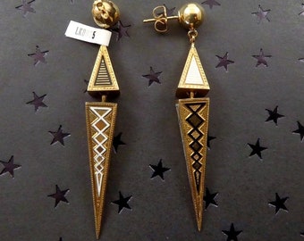 14k Victorian Enamel Earrings