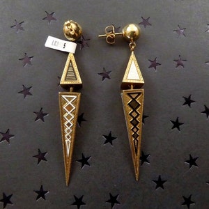 14k Victorian Enamel Earrings