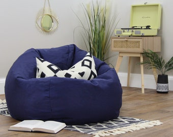 Cotton Retro Classic Bean Bag, Handmade in the UK, Beans Included, Adult & Kids sizes Available