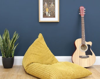 Corduroy Deck Chair Bean Bag, Handmade in the UK, Beans Included, Multiple Colours Available