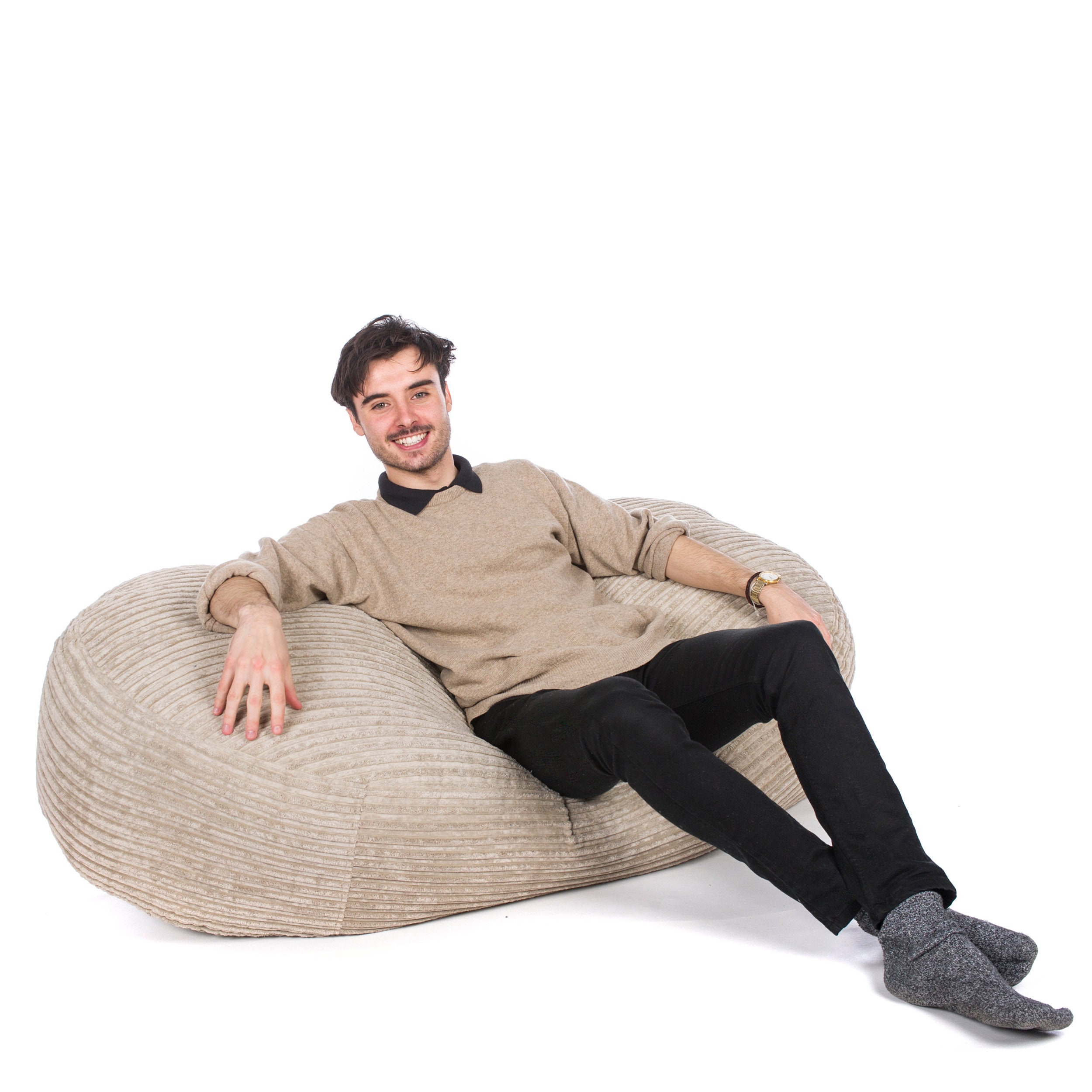 Jumbo Corduroy Lounger Bean Bag, Handmade in the UK, Beans Included