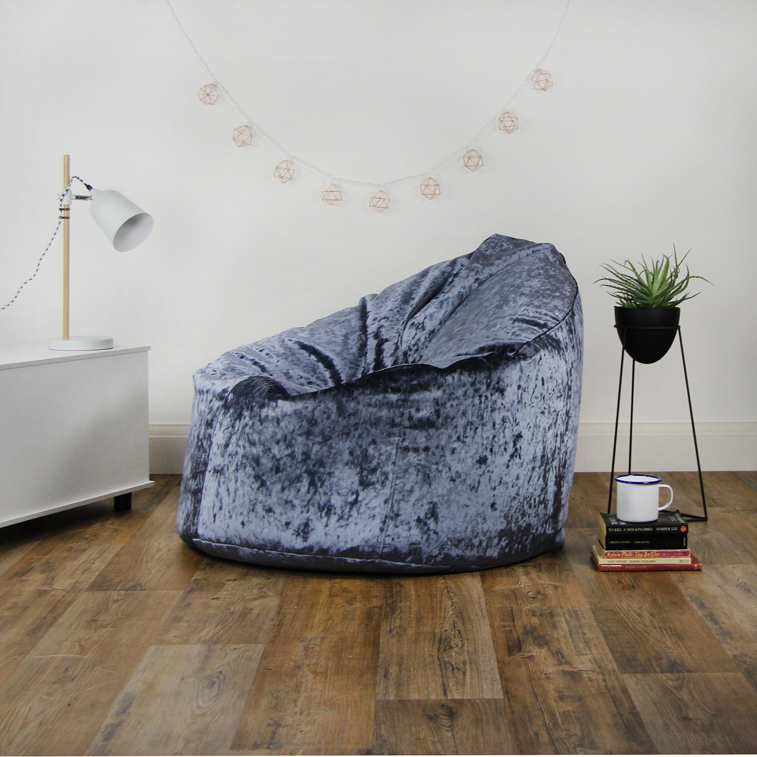 Designer Crushed Velvet Chair Bean Bag Handmade in the UK Beans Included Adult Kids Sizes Available Etsy