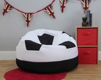 Football 'The Champion' Bean Bag Chair, Handmade in the UK, Beans Included, Adult & Kids Sizes Available