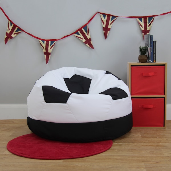 Football 'The Champion' Bean Bag Chair, Handmade in the UK, Beans Included, Adult & Kids Sizes Available