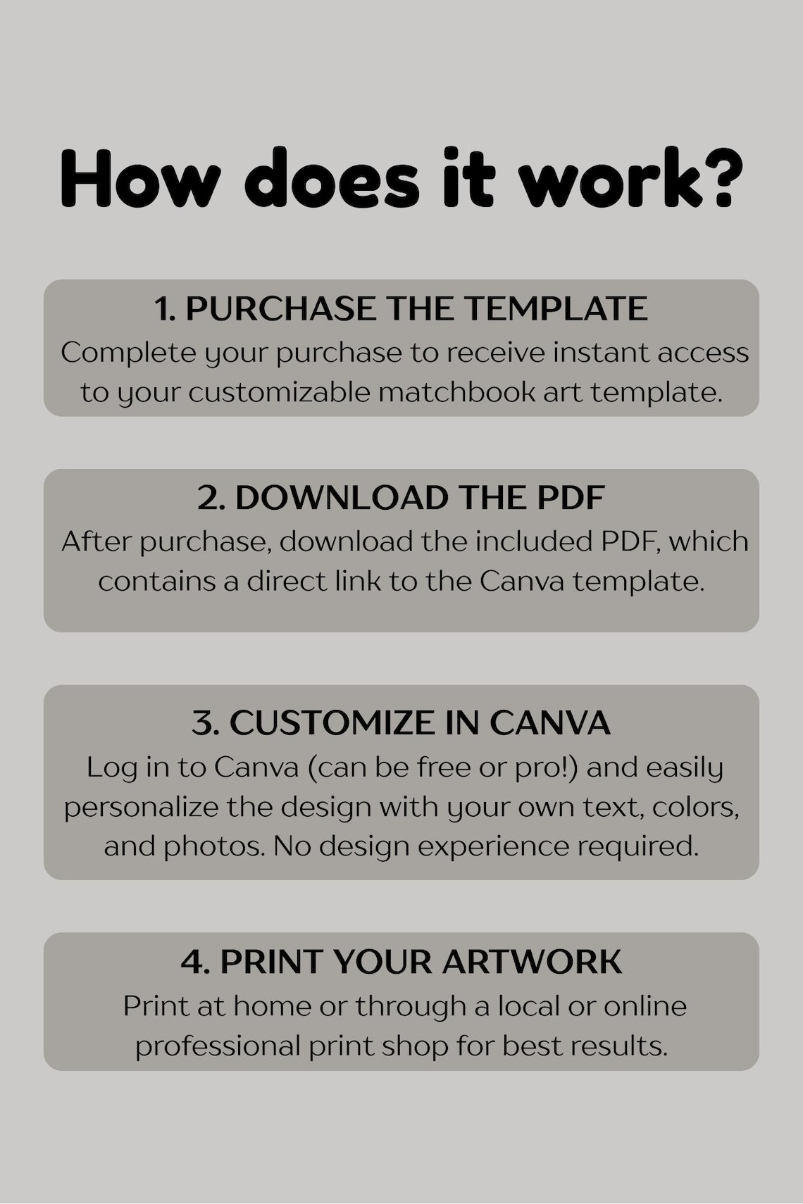 Matchbook Poster Customizable Canva Template Etsy