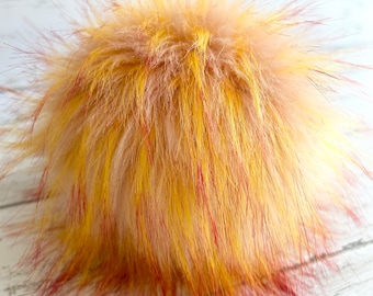 Sherbet Pom, Faux Fur Pom Poms, Faux Fur, Beanie Toppers, Fake Fur Pom, Pom Poms, Faux Fur Pom Poms for Hats, Luxury Faus Fur Pom