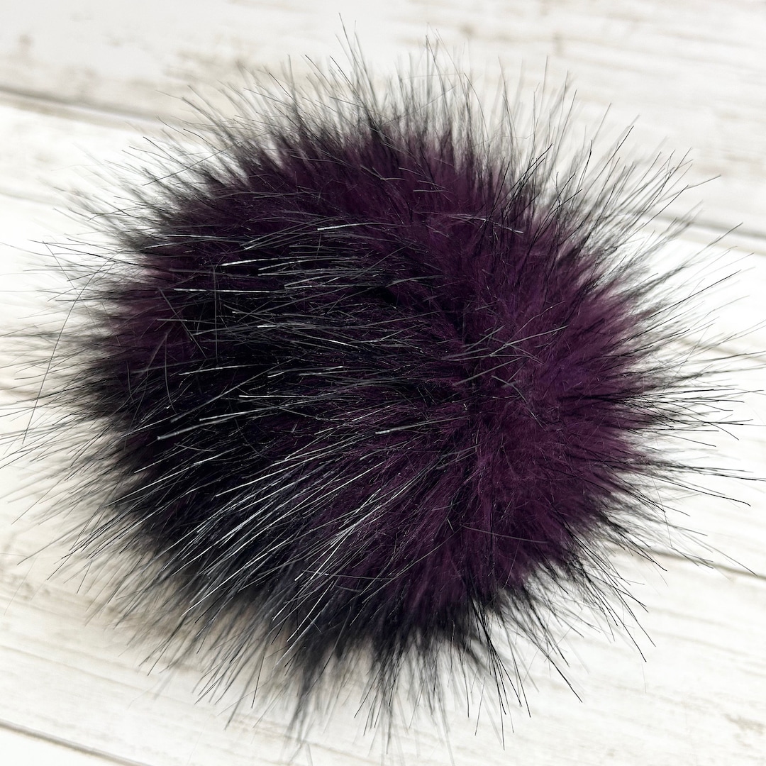 Amethyst Pom, Faux Fur Pom Poms, Faux Fur, Beanie Toppers, Fake Fur Pom