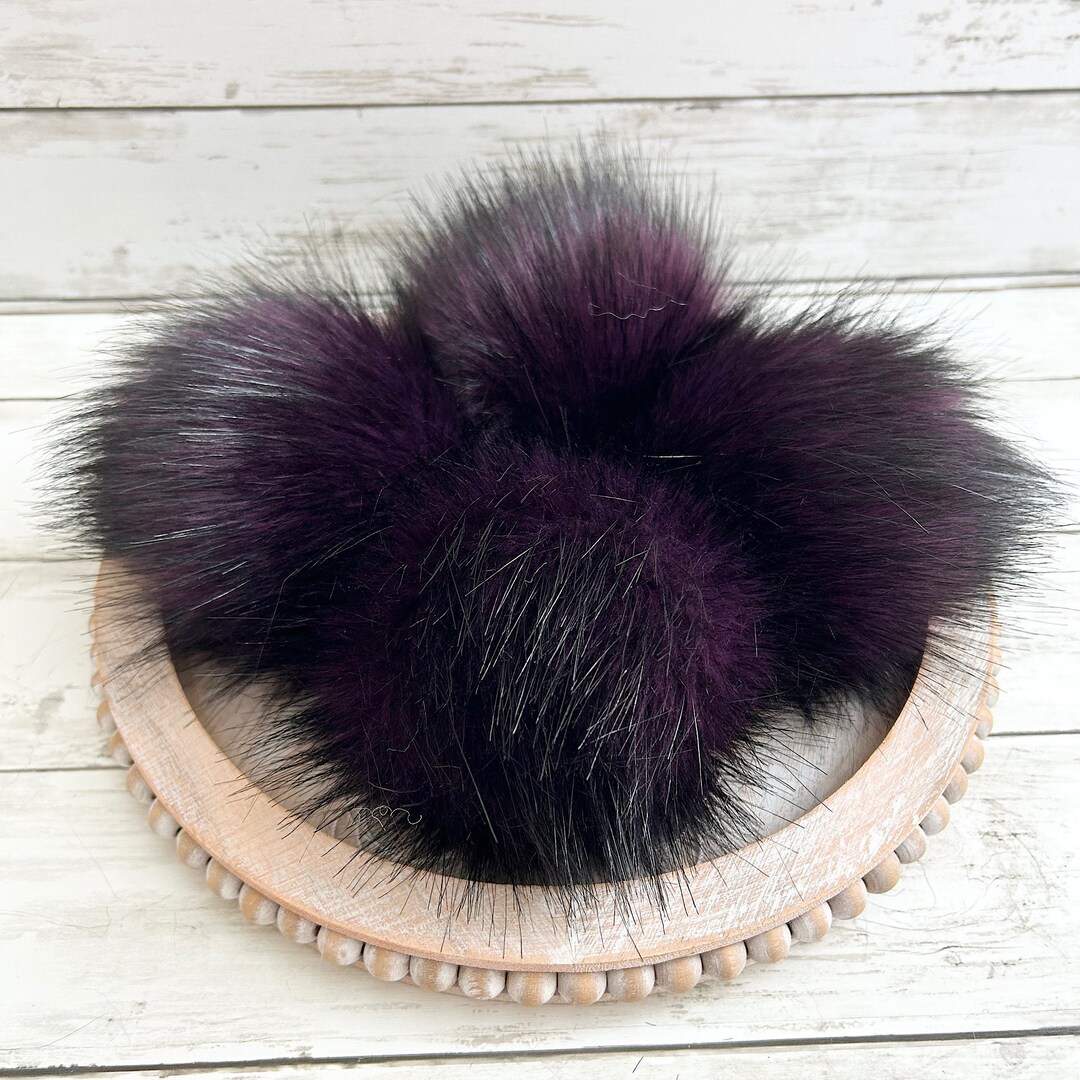 Amethyst Pom, Faux Fur Pom Poms, Faux Fur, Beanie Toppers, Fake Fur Pom