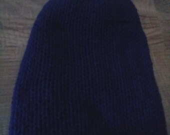 Navy Blue School Style beanie hat, winter headwear, Christmas gift, Fall handmade headgear, Knitted Homemade hat