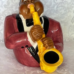 Clay Art Jazz Player Cookie Jar