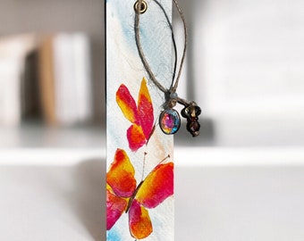 Hand-Painted Watercolor Butterfly Bookmark with Giftbox