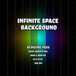 Space Light Digitales Hintergrund-Bundle |Atemberaubend Hyper-Detailliert | Groß 12x12 | 10 farbenfrohe Himmelsbilder für kreative Projekte