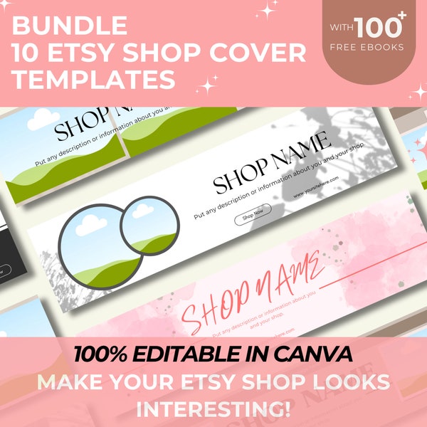 PLR Canva Etsy Banner Templates | Etsy Store Listing Design | Etsy Branding Kit | Canva Template | Blog Pixie | Etsy Seller | Banner Kit