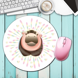 Moo Deng Mouse Pad, Cute Bouncy Hippo Mousepad, Baby Pygmy Hippo, Trending Meme, Christmas Gift for her, Birthday Gift, Under 20 Dollars