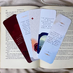 Daphne du Maurier - Literary Quote Bookmark - Set of 5 - Double-sided - Gothic Romantic Book Lover Gift